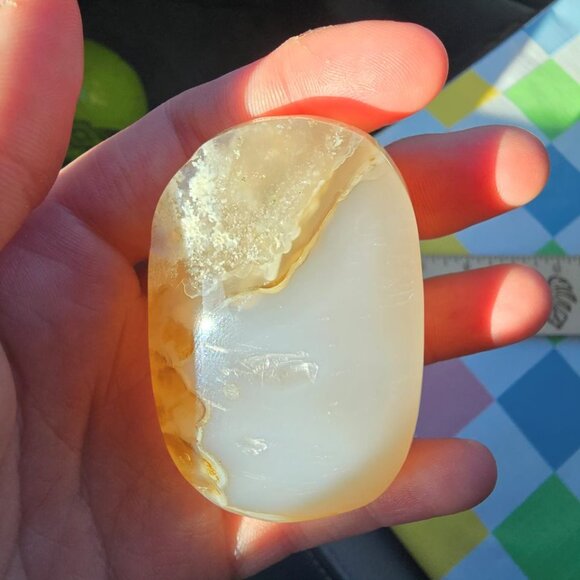 Flower Agate Crystal Palm Stone [H] - Picture 1 of 4